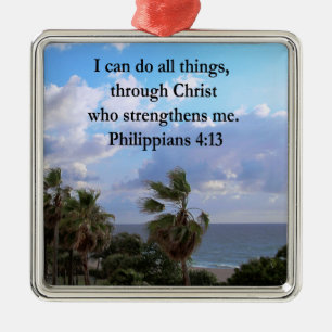 PHILIPPIANS 4:13 PRAYER METAL ORNAMENT