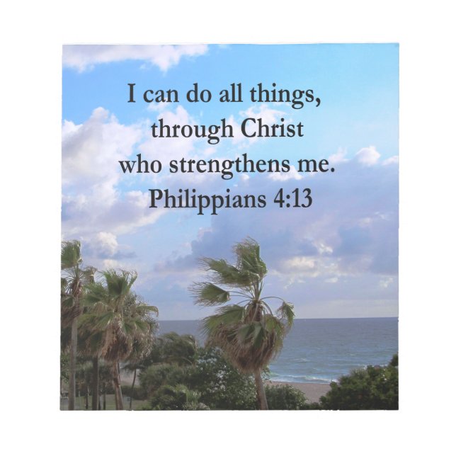 PHILIPPIANS 4:13 PRAYER NOTEPAD (Front)