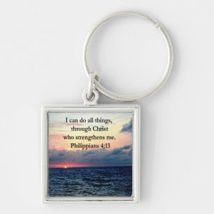 PHILIPPIANS 4:13 SUNRISE DESIGN KEYCHAIN