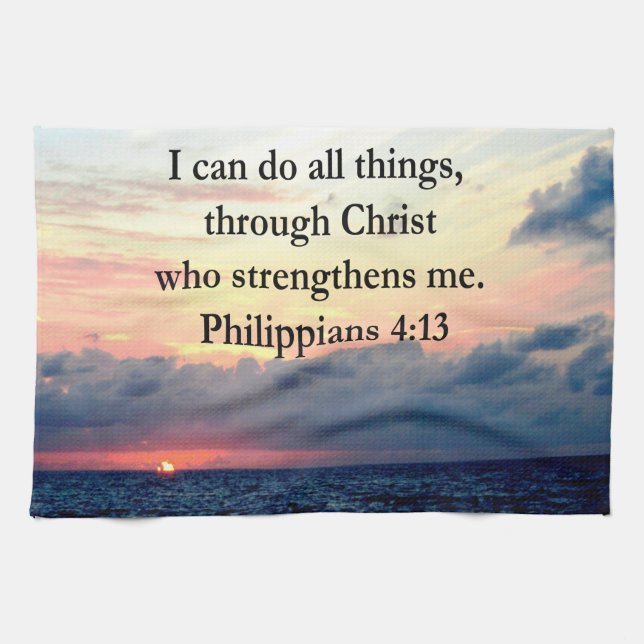 PHILIPPIANS 4:13 SUNRISE DESIGN KITCHEN TOWEL (Horizontal)