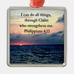PHILIPPIANS 4:13 SUNRISE DESIGN METAL ORNAMENT