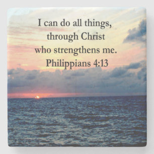 PHILIPPIANS 4:13 SUNRISE DESIGN STONE COASTER