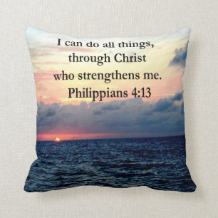 PHILIPPIANS 4:13 SUNRISE DESIGN THROW PILLOW