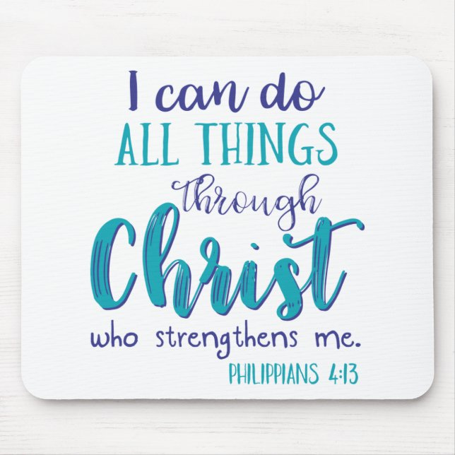 Philippians 4:13 tealpur mouse pad (Front)