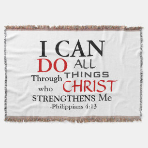 PHILIPPIANS 4:13 THROW BLANKET