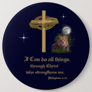 Philippians 4:16  6 inch round button