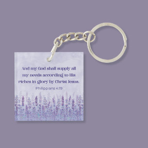 Philippians 4:19 Bible Verse My God Shall Supply Keychain