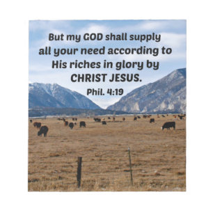 Philippians 4:19 notepad