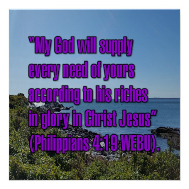 Philippians 4:19 WEBU Poster (Front)