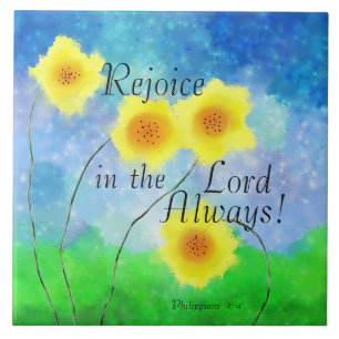 Philippians 4:4 Bible, Rejoice in the Lord Always Tile