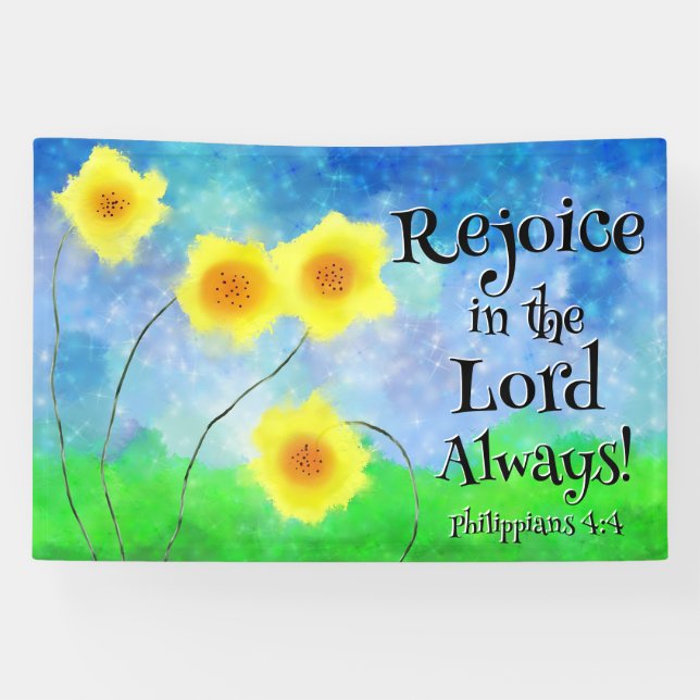Philippians 4:4, Rejoice in the Lord Always Banner (Horizontal)