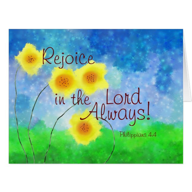 Philippians 4:4 Rejoice in the Lord Always Card (Front Horizontal)