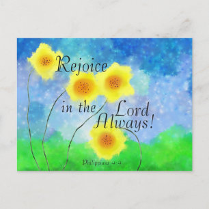 Philippians 4:4, Rejoice in the Lord Always Postcard