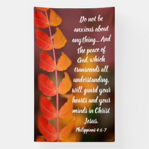 Philippians 4:6–7 Autumn Peace Scripture Design Banner