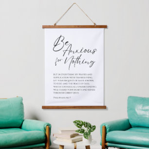 Philippians 4:6-7 Be Anxious for nothing Christian Hanging Tapestry
