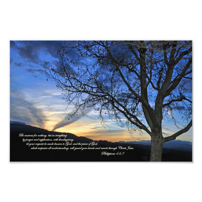 Philippians 4:6,7 Be anxious for nothing Photo Print (Front)