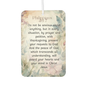 Philippians 4:6-7 Christian Bible Verse Watercolor Air Freshener