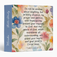 Philippians 4:6-7 Christian Bible Verse Watercolor