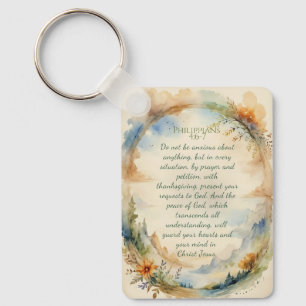 Philippians 4:6–7 Christian Encouragement Gift Keychain