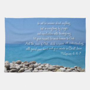 Philippians 4:6-7 kitchen towel