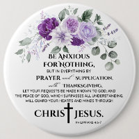 Philippians 4:6-7 Scripture Purple Flowers