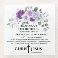 Philippians 4:6-7 Scripture Purple Flowers