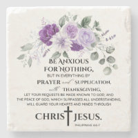 Philippians 4:6-7 Scripture Purple Flowers