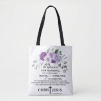 Philippians 4:6-7 Scripture Purple Flowers