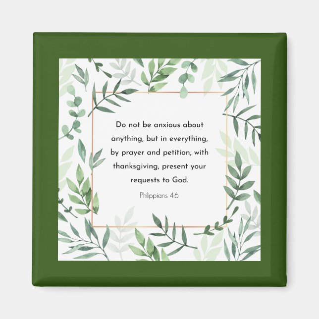 Philippians 4:6, Bible Verse, Magnet (Front)