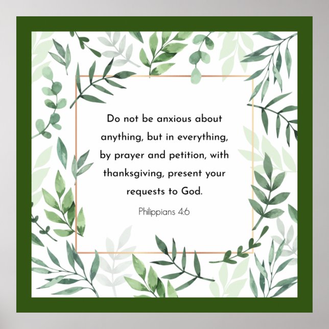 Philippians 4:6, Bible Verse,  Poster (Front)