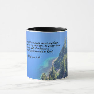 Philippians 4:6 Do not be anxious about anything Mug