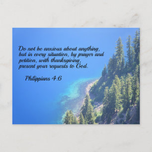 Philippians 4:6 Do not be anxious about anything Postcard