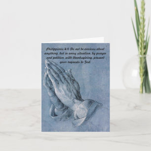 "Philippians 4 6" Praying Hands Note Card. Card