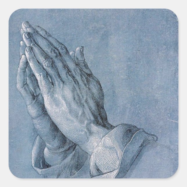 Philippians 4:6 Praying Hands Square Stickers. Square Sticker (Front)