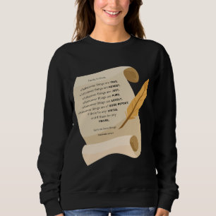 Philippians 4:8 KJV Bible Quote Scroll Women's Sweatshirt