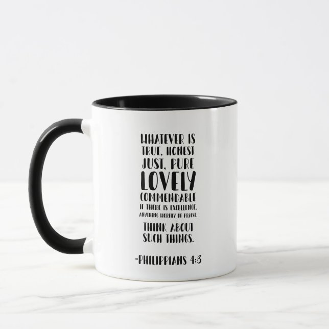 Philippians 4:8 mug (Left)