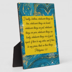 Philippians 4:8 plaque