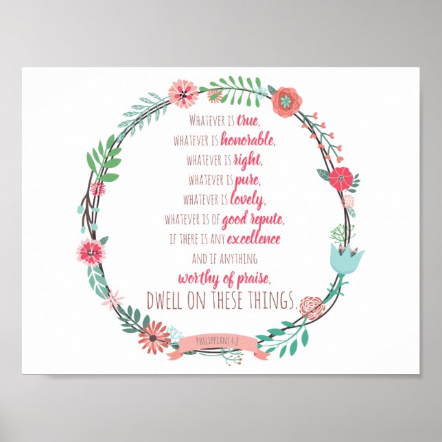 Philippians 4:8 poster (Front)
