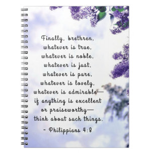 Philippians 4:8 Whatever is True Bible Verse Notebook