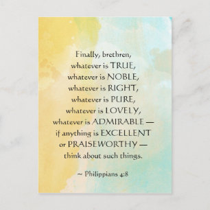 Philippians 4:8 Whatever is True, Postcard