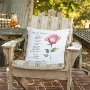 Philippians 4:8 Whatever things are Noble Flower Outdoor Pillow