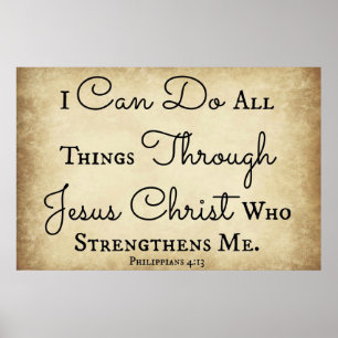 Philippians Bible verse I can do all things Poster