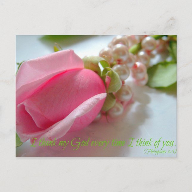 Philippians Bible verse I thank my God every time Postcard (Front)