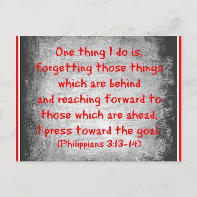 Philippians Bible verse One thing I do is Postcard (Front)