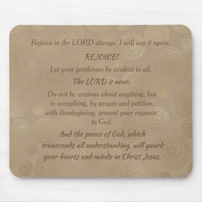 Philippians Rejoice in the Lord Christian Mouse Pad (Front)