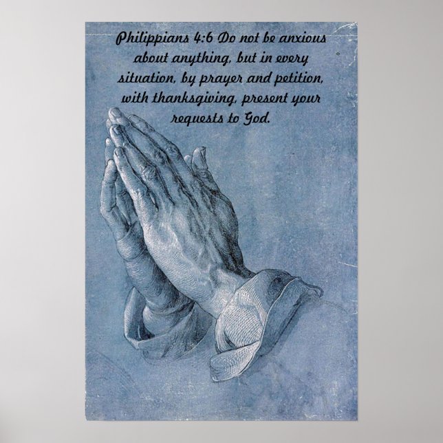 Philippiens 4:6 Poster Mains De Prière. (Devant)