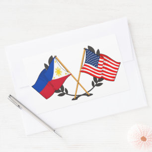 Philippine American Flag Filipino Heritage Vintage Sticker
