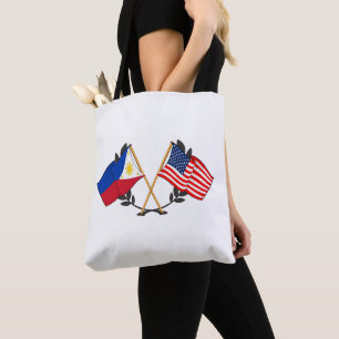 Philippine American Flag Filipino Heritage Vintage Tote Bag