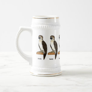 Philippine eagle bird cartoon illustration beer stein