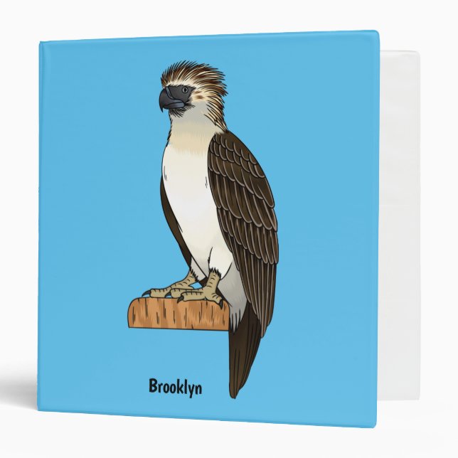 Philippine eagle bird cartoon illustration binder (Front/Inside)